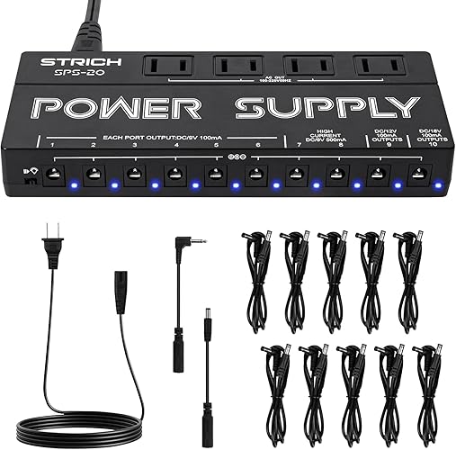 STRICH SPS-20 Guitar Power Supply 10 Independent DC Output for 9V/12V/18V Effect Pedal