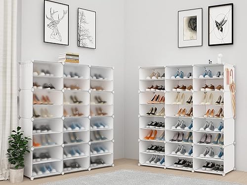 Miniatura 2 de Almacenamiento de zapatos, 48 pares de zapatero organizador para armario, zapatero con estantes de zapatos de puerta para armario, entrada, pasillo,