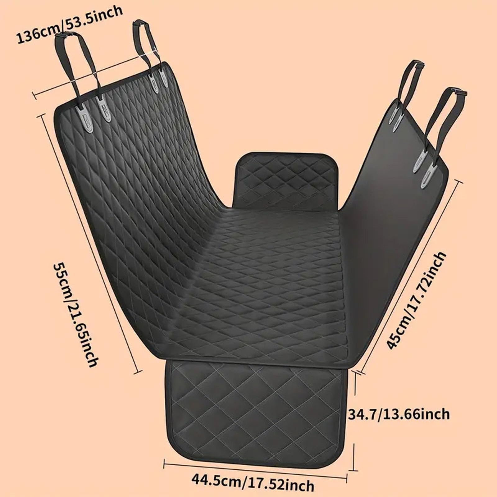 Funda para Asiento De Coche para Perros para Asiento Trasero, Fundas Impermeables para Asientos De Coche para Perros, Protector De Funda para Asiento Trasero para Perros, para Coches SUV,B