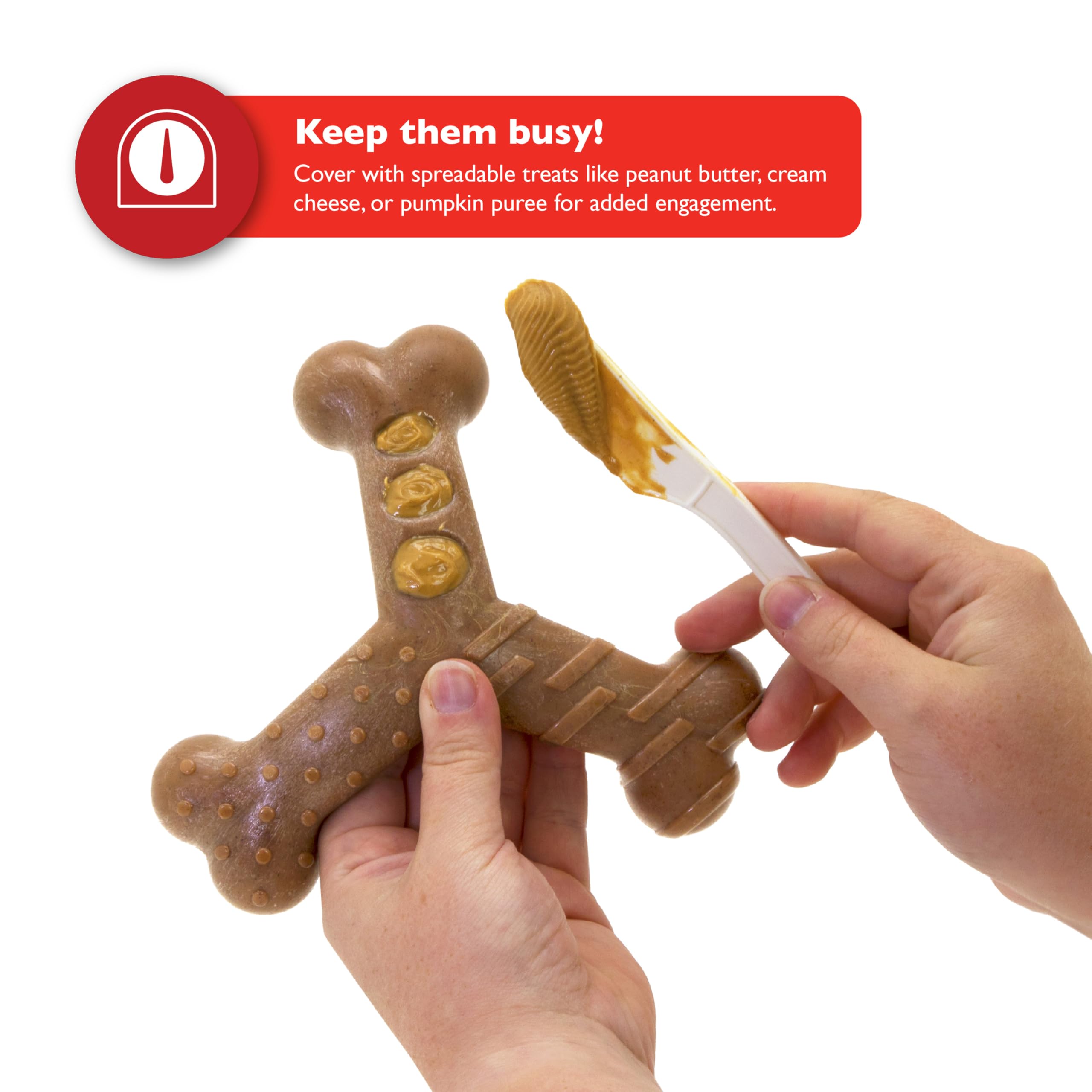 Chew King Bacon Lovin' Wishbone, Huesos de Nailon, Juguete masticable con Sabor a Tocino Texturizado