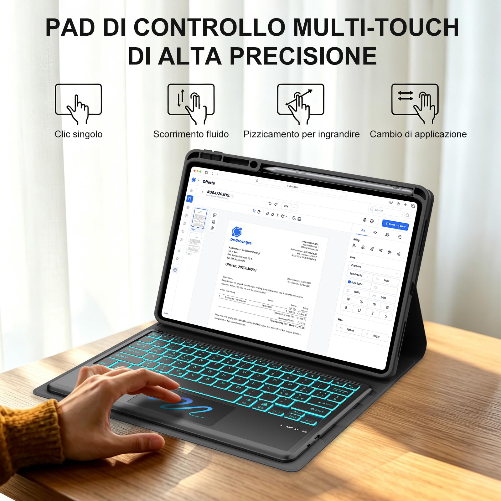 FOGARI Coque clavier pour Lenovo Idea Tab Pro 2025 12,7"