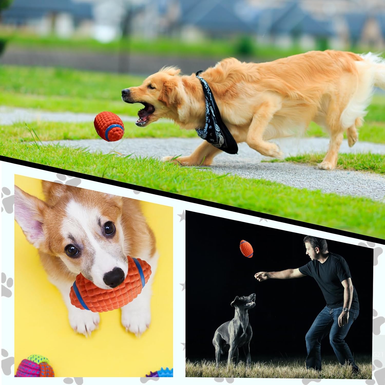 siouuioe Ball Interactive Dog Toys for Large Dogs Engaging Ball Toy Designed specifically for Large Dogs to Provide Mental Stimulation and Physical Exercise