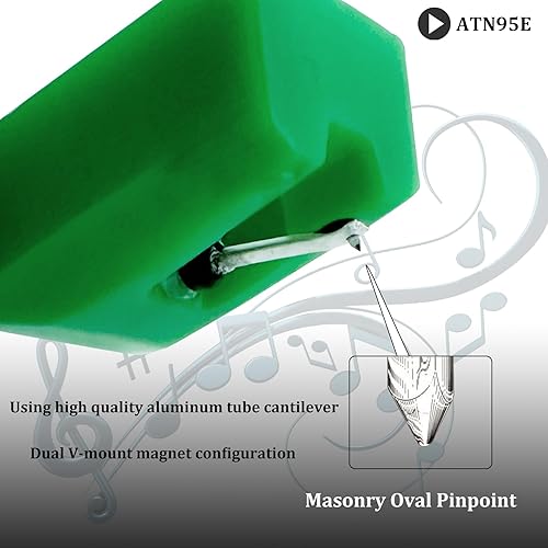 Miniatura 3 de Lápiz óptico de repuesto ATN95E, para tocadiscos Audio-Technica AT LP120, compatible con lápiz óptico Audio Technica AT95E, 3 años de garantía. No