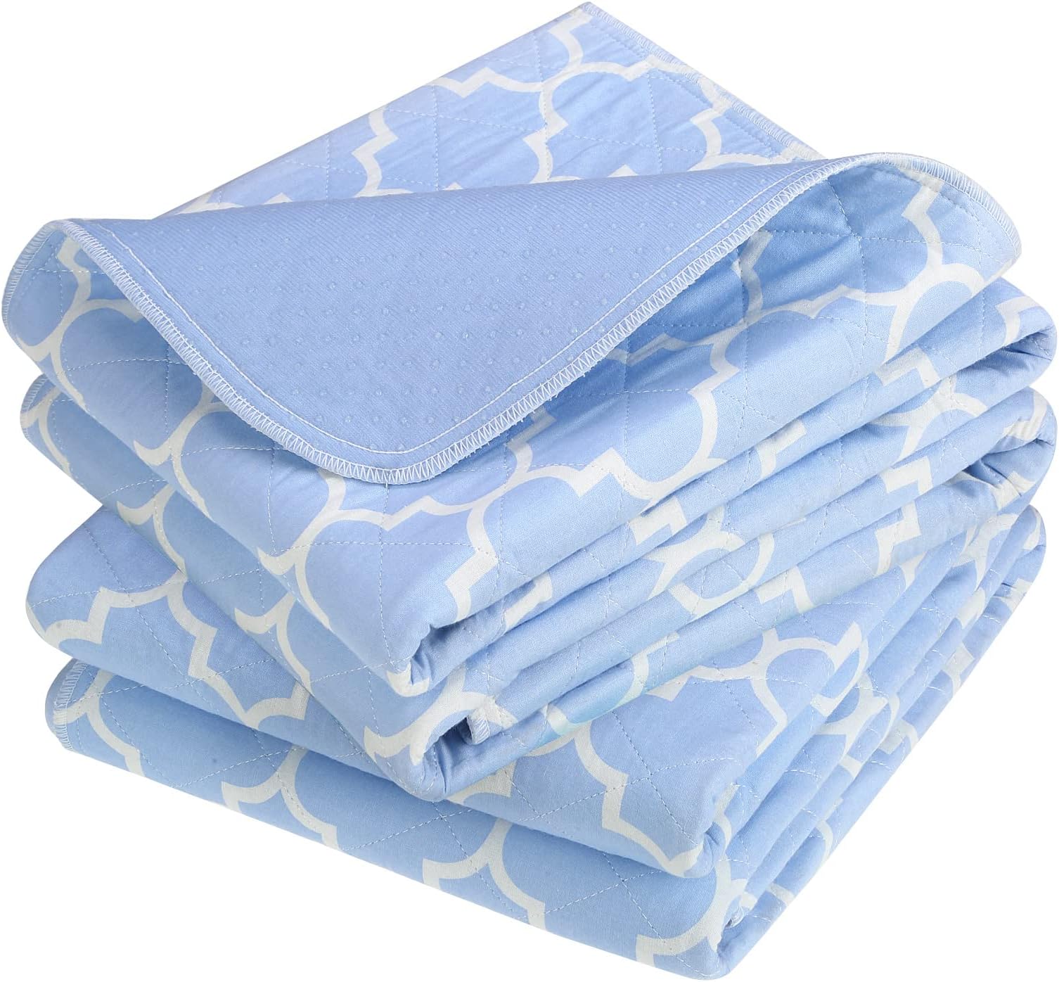 OUTCREATOR® Washable Bed Pads 34" x 56" (Pack of 2), Incontinence Mattress Protector, Anti-Slip Waterproof Underpads for Adults Kids Elderly Pets, Absorbency & Reusable Bedwetting Pads (Blue)