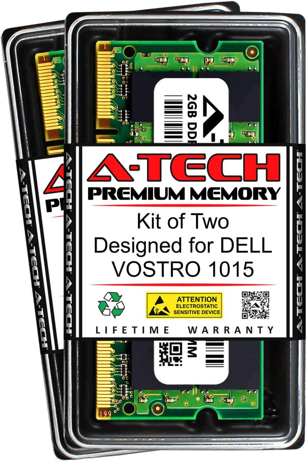 A-Tech 4GB (2 x 2GB) RAM for DELL VOSTRO 1015 | DDR2 800MHz SODIMM PC2-6400 200-Pin Non-ECC Memory Upgrade Kit