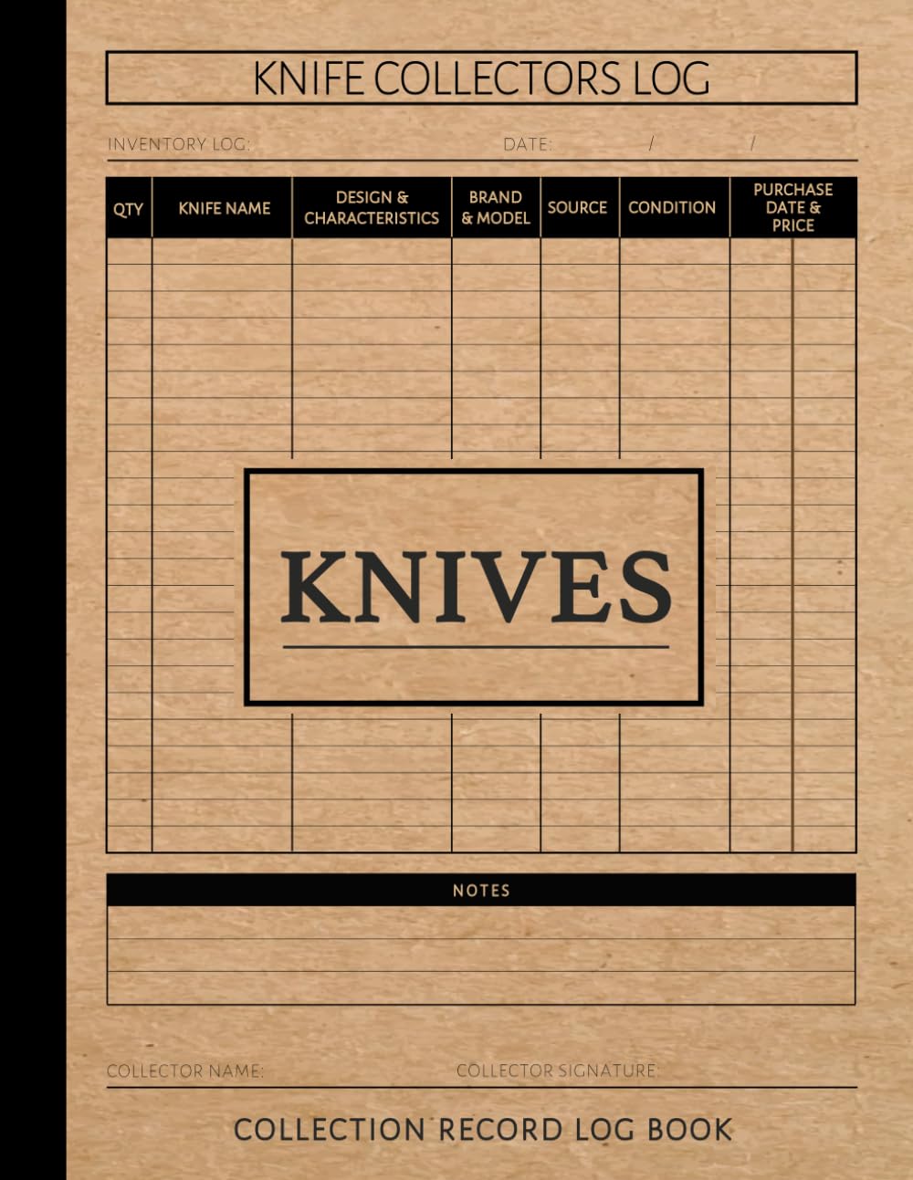 Knives Collection Record Log Book: Blade Inventory Notebook. Detail & Track Every Addition. Ideal for Hobbyists