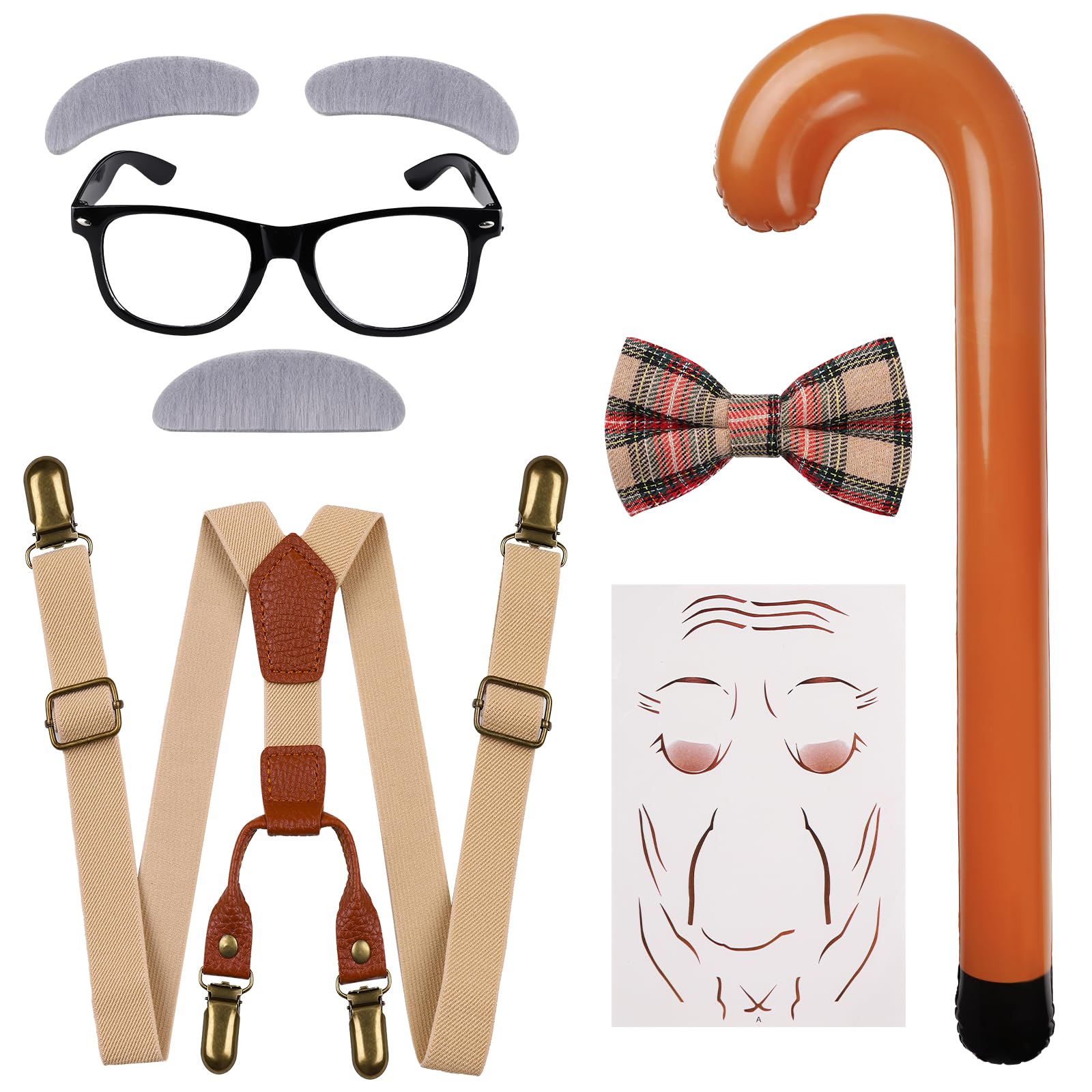 gyoyede Old Man Costume Set,World Book Day Costumes for Kids 2026