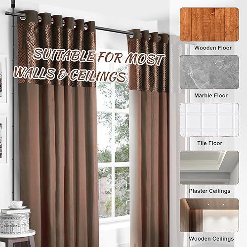 Miniatura 2 de FLY HAWK Barra de cortina divisora de habitación, divisor de habitación expandible en cualquier lugar, barra de cortina de tensión, soporte de