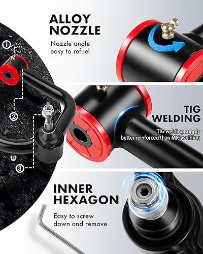 Miniatura 3 de Dynofit Brazos de control superiores de elevación de 2 a 4 pulgadas  brazos A compatibles con Tacoma Hilux Fortuner 2004-2022 kits de elevación de