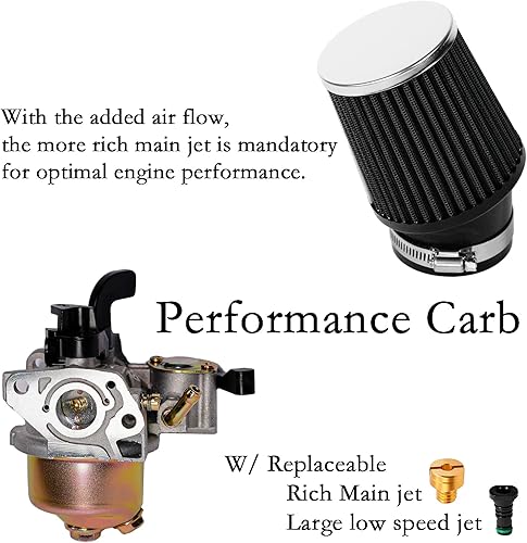 Miniatura 5 de JMCHstore Kit adaptador de filtro de aire de carburador para Monster Mega Moto MMB80 MMB105, Coleman B100 RB100 105cc, Motovox MBX10 Baja DB30 97cc