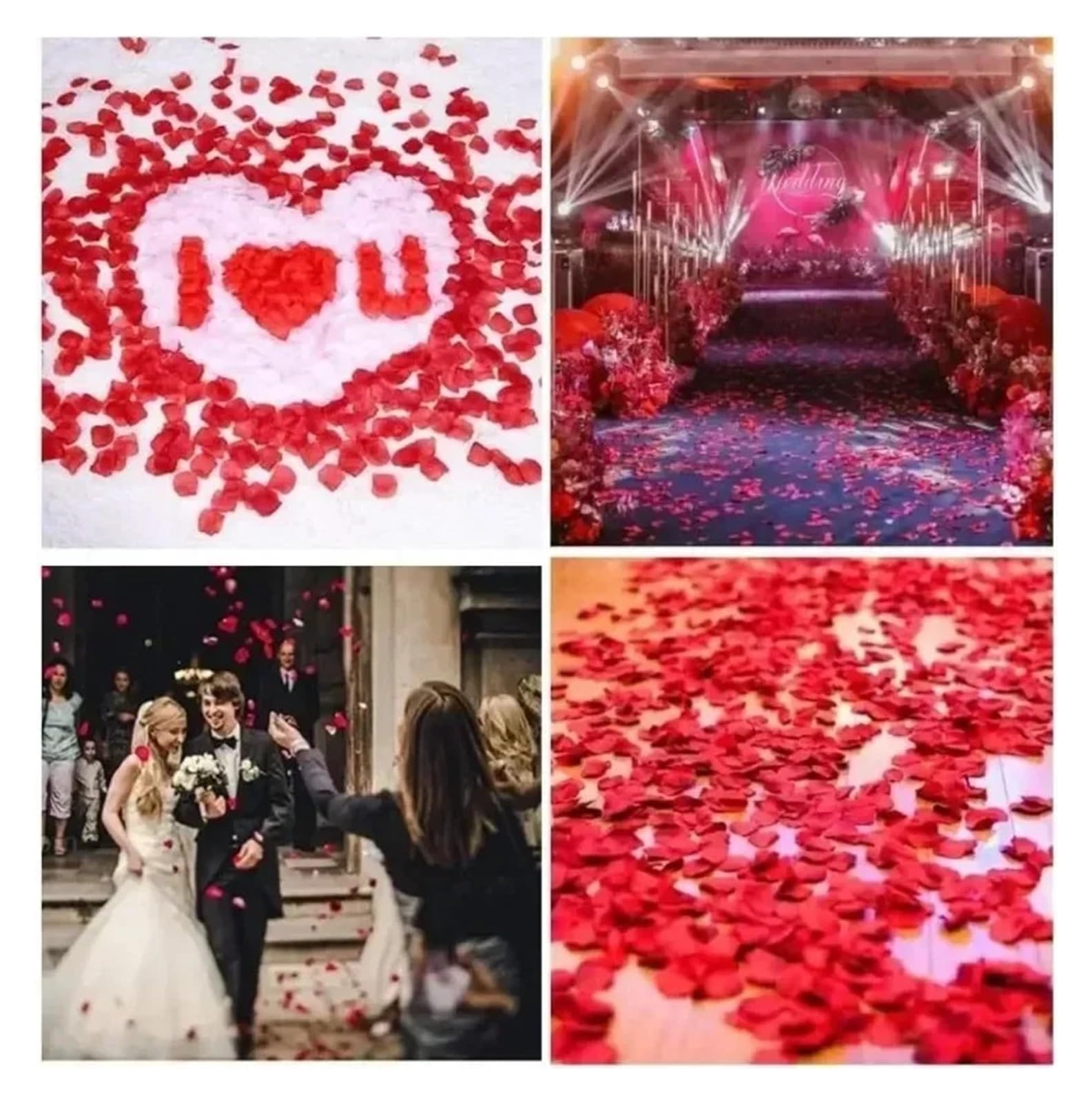 Künstliche Rosenblätter Künstliche gefälschte Rosenblätter Simulation Seidenblütenblatt for Valentinstag Hochzeitsdekoration für die Party