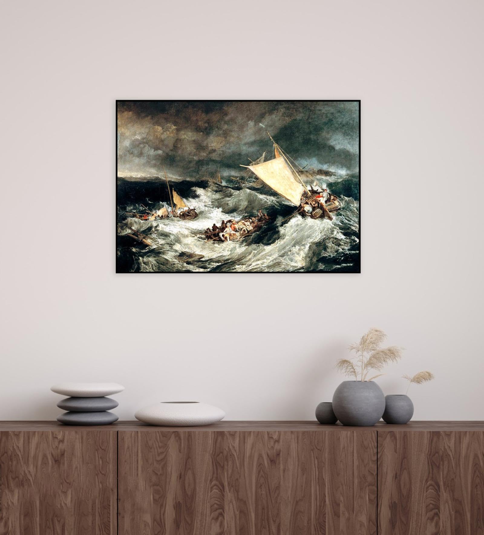 Amazon.co.jp: JMWターナー「難破船」有名なキャンバスプリント。有名