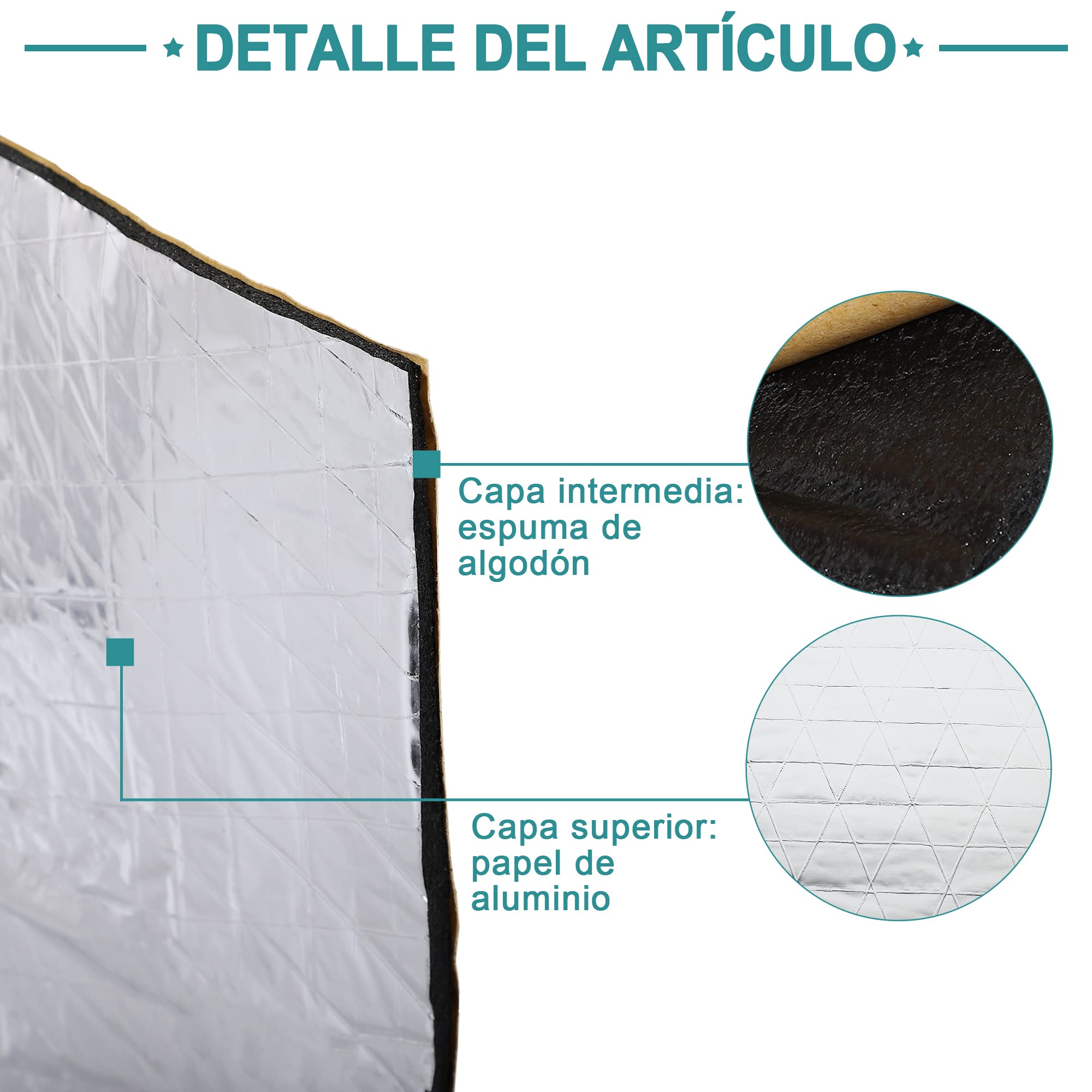 QUARKZMAN Izolacja termiczna samochodowa 5 mm Wytłumienie maski silnika 152x100cm