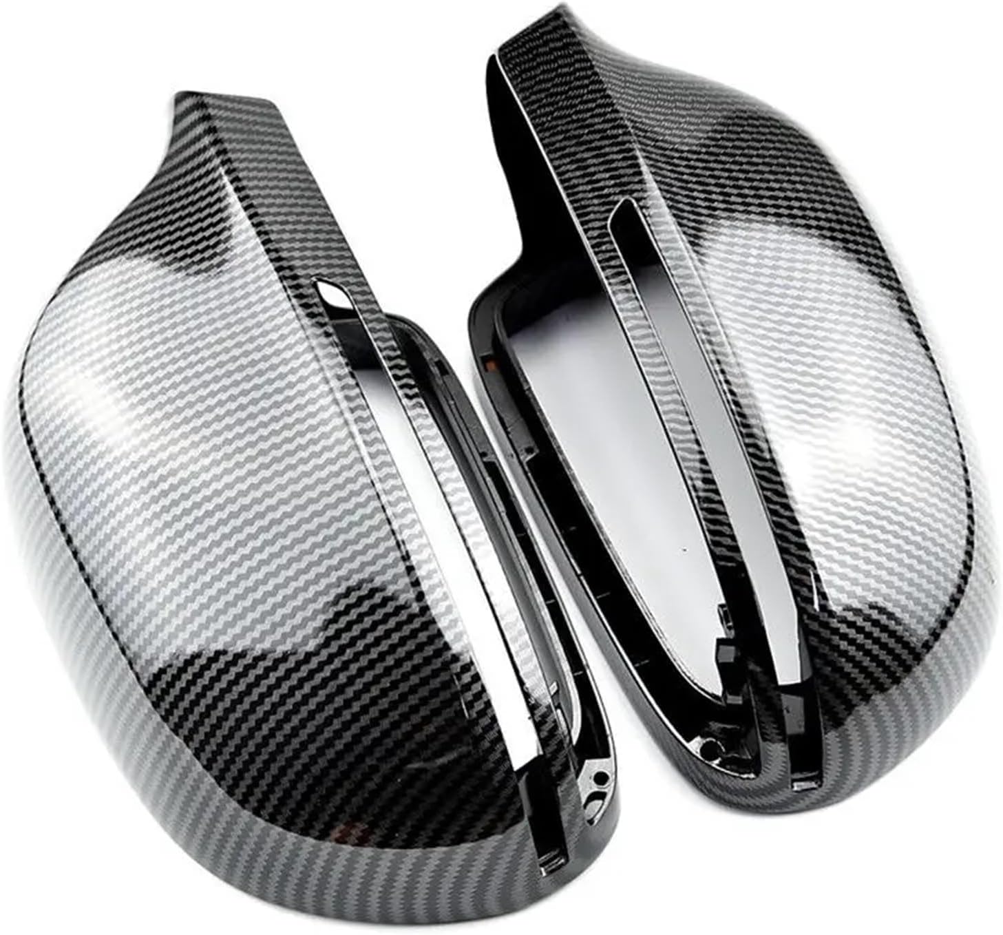 Compatible For Audi A3 A4 B8/B8.5 A5 A6L A8L RS6 S8 Q3 Car Replacement Rearview Side Mirror Cover Wing Cap Exterior Door Case Trim Carbon (Color : B8 Gloss Black)