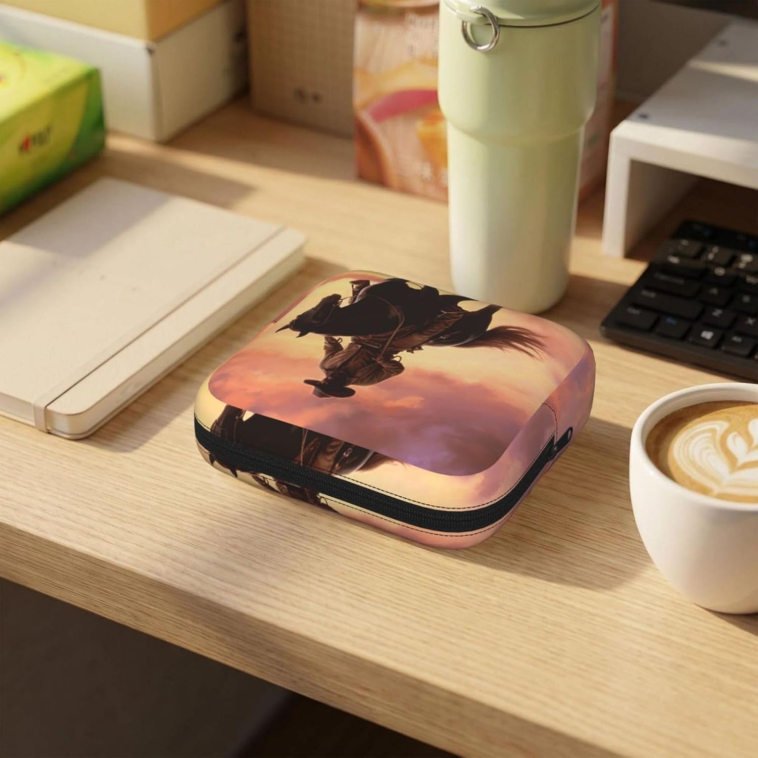 Women Period Bag Pouch For Girls Sanitary Napkin Storage Bag Portable Cowboy West Period Pad Pouch Small Make Up Bags Tampon Holder For Purse Travel Daily Use image 5