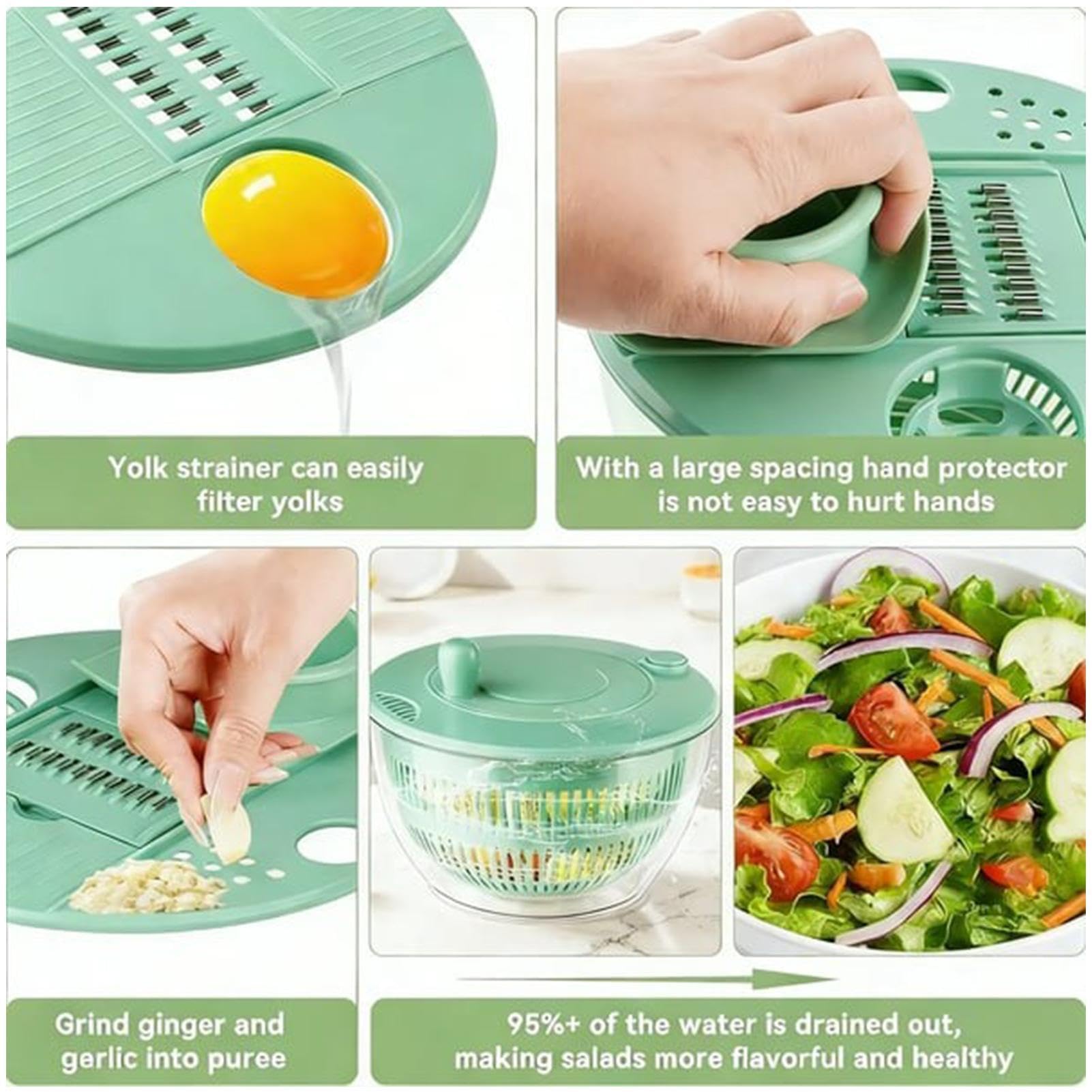 Generisch Secador de verduras | Cuenco centrifugado antideslizante - Cuenco para lavar ensaladas, para preparar comida, viajes, camping, , comida saludable, reunión de adultos, padres ocupados