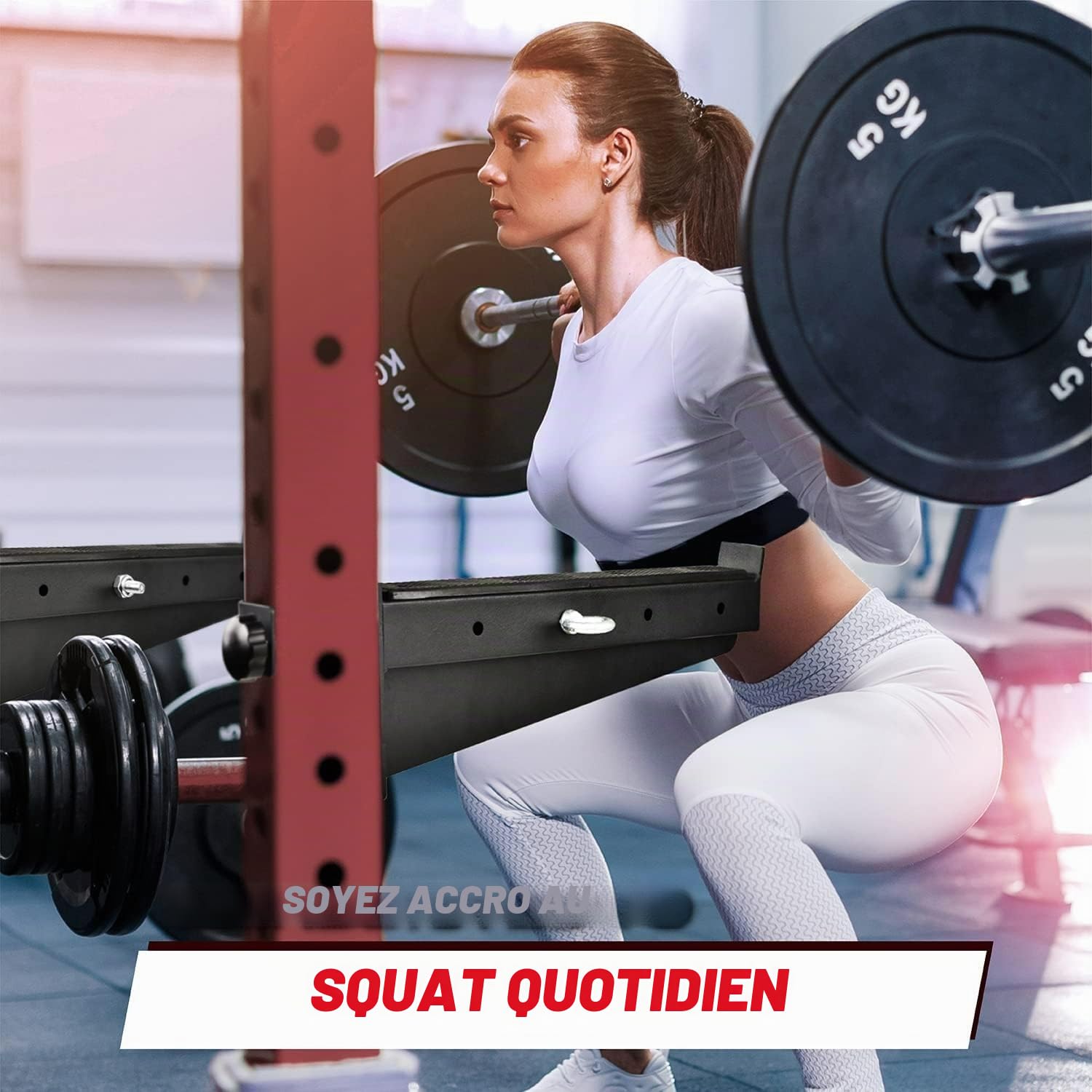 Yes4All J Crochet Power Cages - Supports de Squat en Acier 2x2/3x3 avec Protection UHMW Pad - Attachements de Rack à Squat pour Home Gym - Barre Musculation