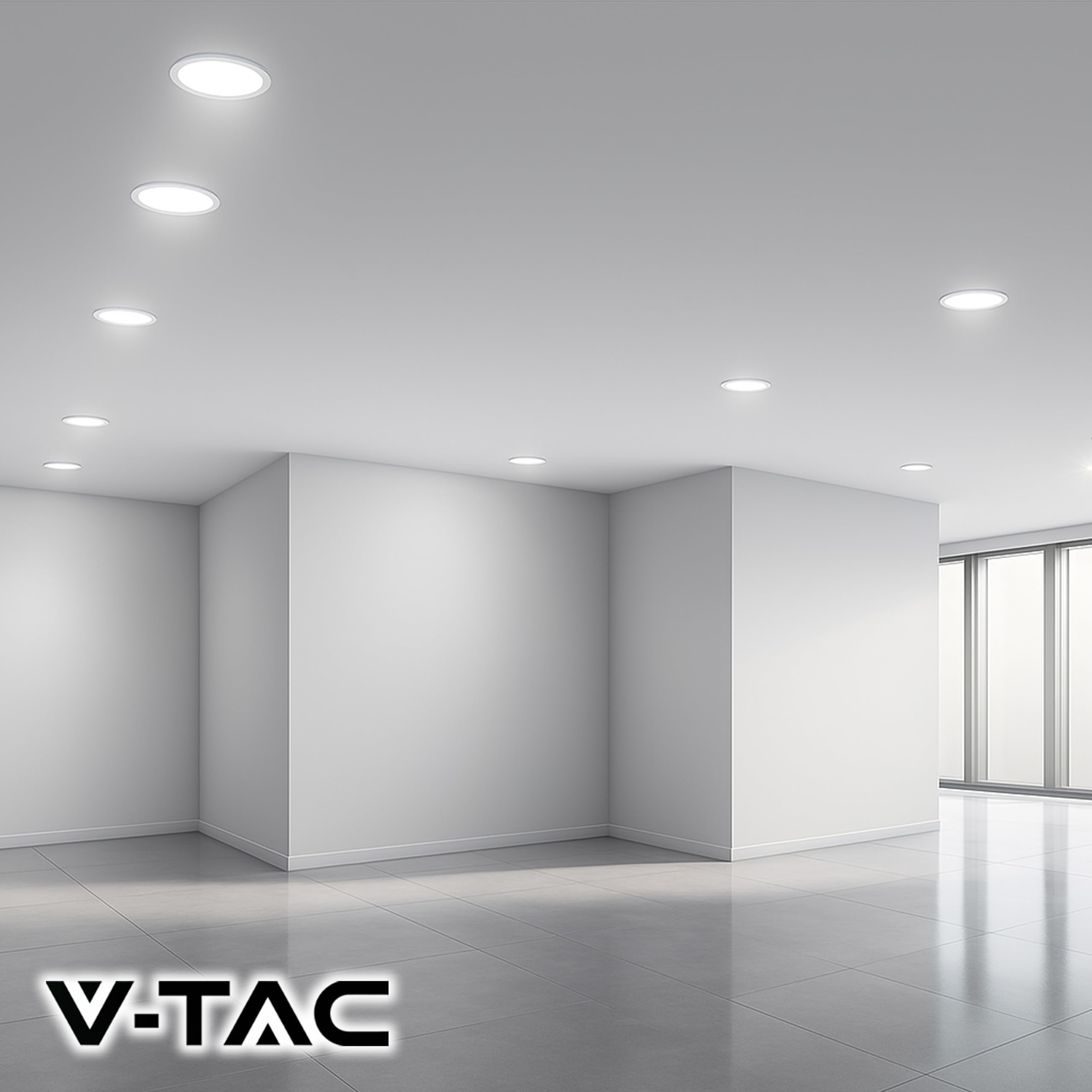V-TAC 10x Faretti LED da Incasso Rotondi 18W - SUPER LUMINOSI - Diametro 220 mm - 1850 Lumen - IP20 - per Soffitto, Casa, Cartongesso - Mini Pannello - Lampada - Foro 200-205 mm - Luce Fredda 6500K