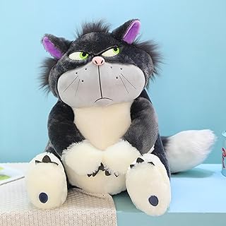 pelúcia Cat Luci-Fer – 1/2 peças brinquedo pelúcia para gatos Luci-Fer, pelúcia gato anime irritado, brinquedo pelúcia Luci-Fer animal fofo, pelúcia macia para gatos, presentes pelúcia para crianças