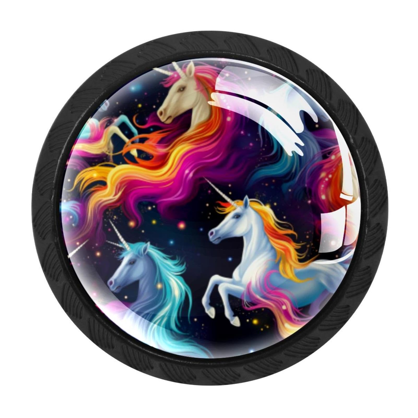 Chenzzzz Multicolored 17 4 Pcs Rainbow Unicorn Cabinet Knobs Crystal Drawer Pulls For Kitchen, Bathroom Cabinet, Dresser And Cupboard