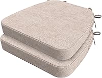 Vista 107 de AAAAAcessories - Cojines para silla en forma de D, 2" de espesor, almohadillas para sillas de comedor con lazos y removibles, cubierta lavable a