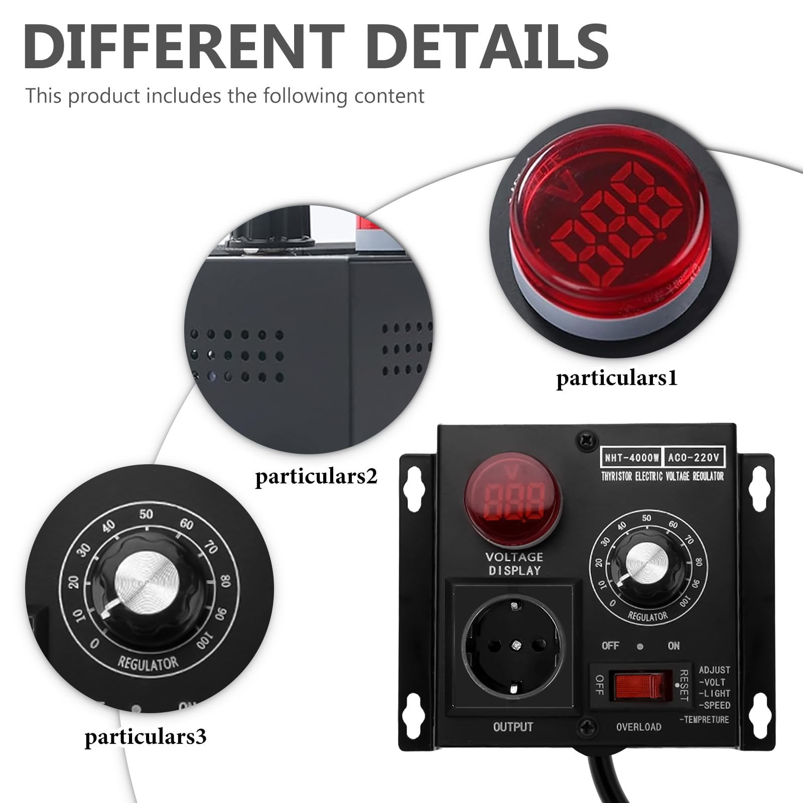 Régulateur De Tension, AC 220 V 4000w Variateur De Vitesse Pour Moteur, SCR Régulateur De Tension, Régulateur De Puissance SCR Dimmer Pour La Commande De De L'alimentation Électrique