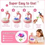 Kraxify DIY Tissu Bouquet de fleurs Kit pour les filles 4-8 ans, Jouet d'artisanat sans mess avec des pièces de fleurs réutilisables, Créer & Affichez vos propres Bouquets, cadeau d'anniversaire créatif pour les enfants
