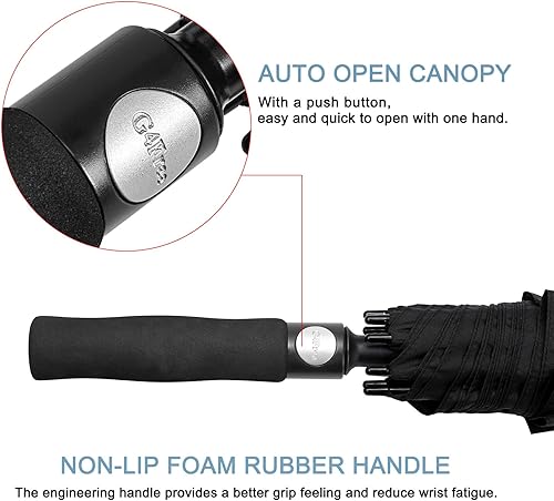 Miniatura 155 de G4Free - Paraguas de golf de apertura automática de 47, 54, 62 y 68 pulgadas - Paraguas extragrande con doble toldo, ventilado, a prueba de viento