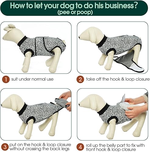 Miniatura 50 de Kuoser Traje de cirugía para perro, cómodo traje de recuperación para perros, mameluco protector posoperatorio, alternativa suave al cuello E