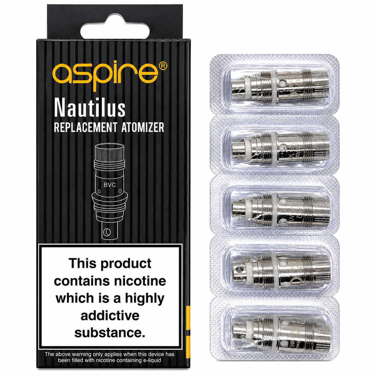 ASPIRE Nautilus Mini Replacement Coils 1.8 Ohm BVC [Pack of 5]