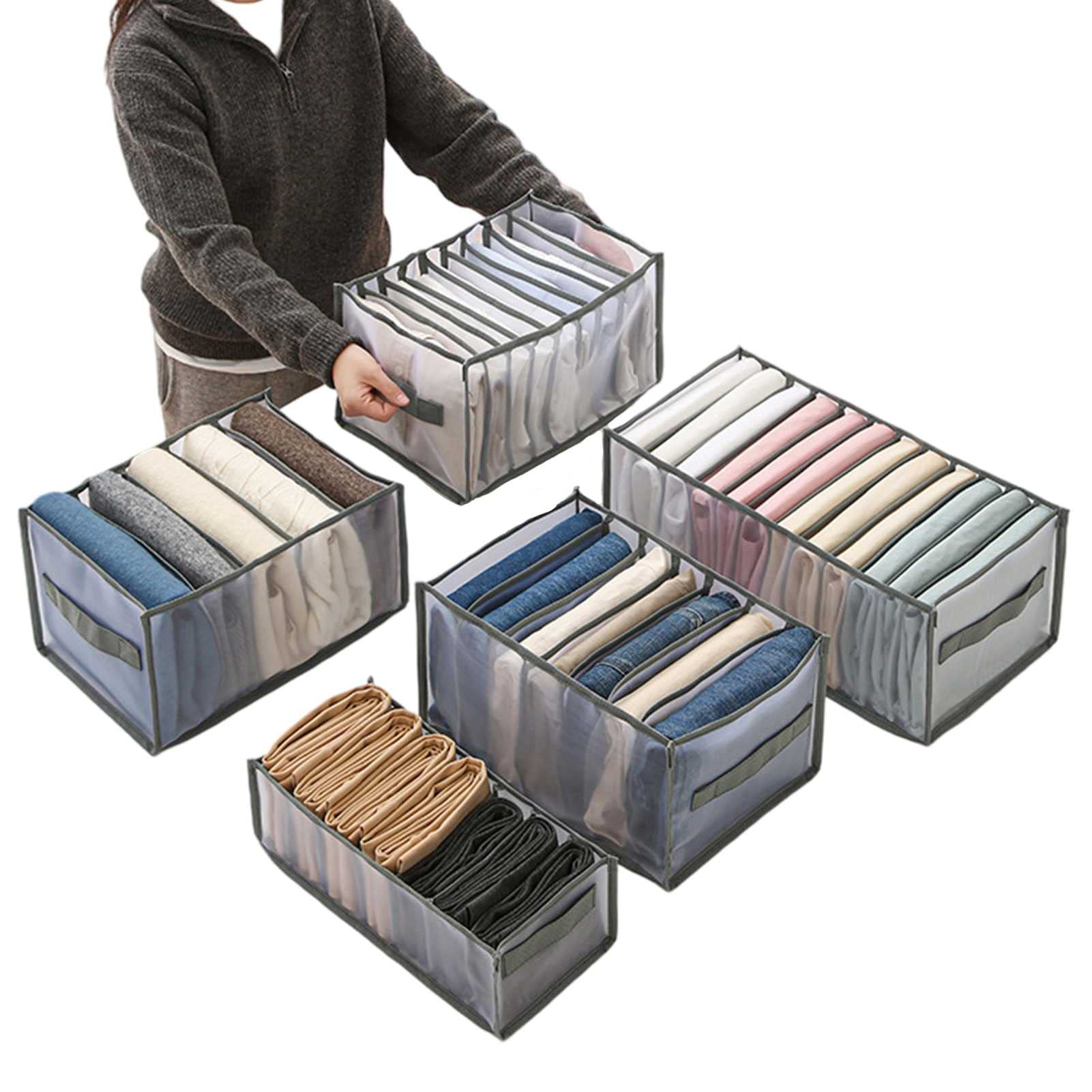 Organisateur de tiroir de vêtement de haut-placard de haute qualité, organisateur de compartiment lavable, diviseur de maille pliable for stocker des jeans, des chemises, des chandails, des sous-vêtem
