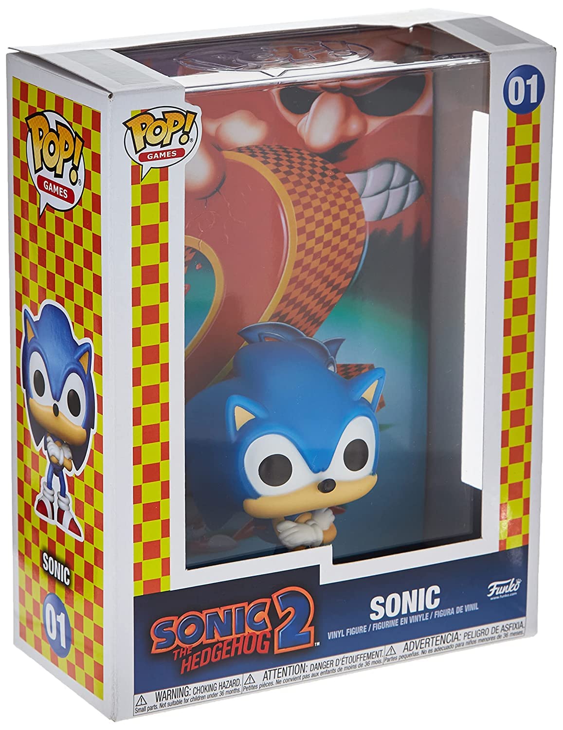 Sonic The Hedgehog 2 Sonic Pop Games Cover Vinyl Figure, Multi Color, 59177, Funko Pop! Cover