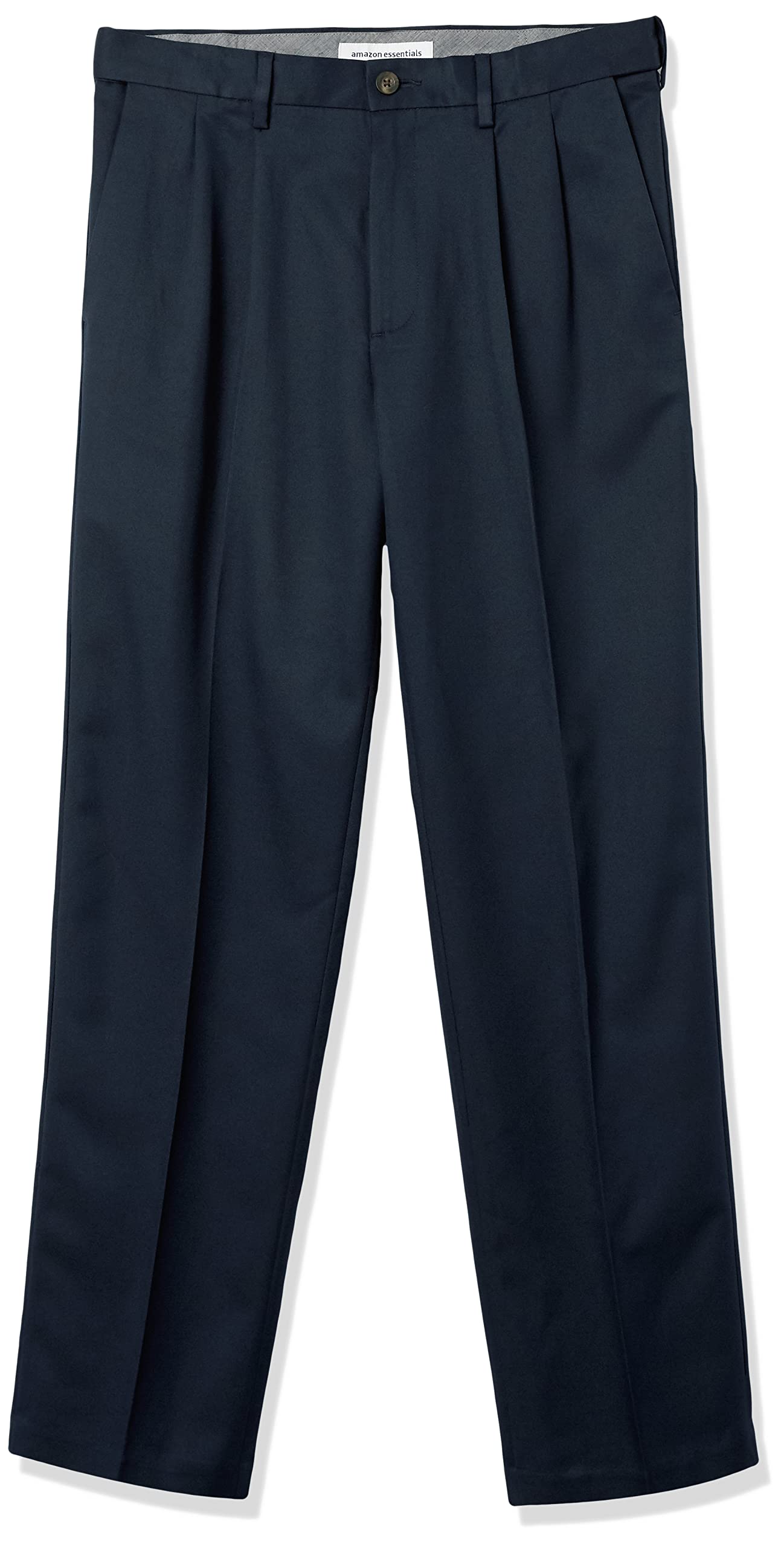 Amazon Essentials Homme Pantalon Habillé à Pinces à Taille Ajustable Coupe Classique