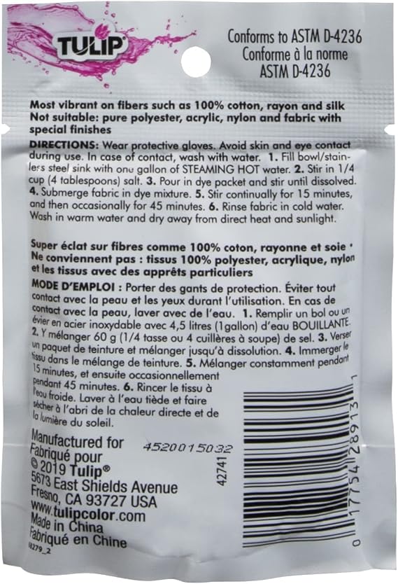 Tulip Permanent Fabric Dye Powder, Hot Dye Method for Vibrancy, Long-Lasting Color, Orange