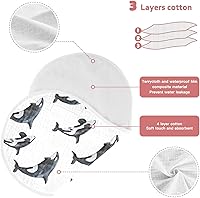 Vista 3 de vvfelixl Juego de 4 paños para eructos para bebé, orca asesina, ballena, recién nacido, algodón para eructos