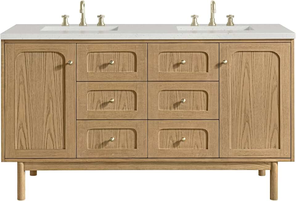 James Martin Vanities 60" Laurent Vanity in Light Natural Oak
