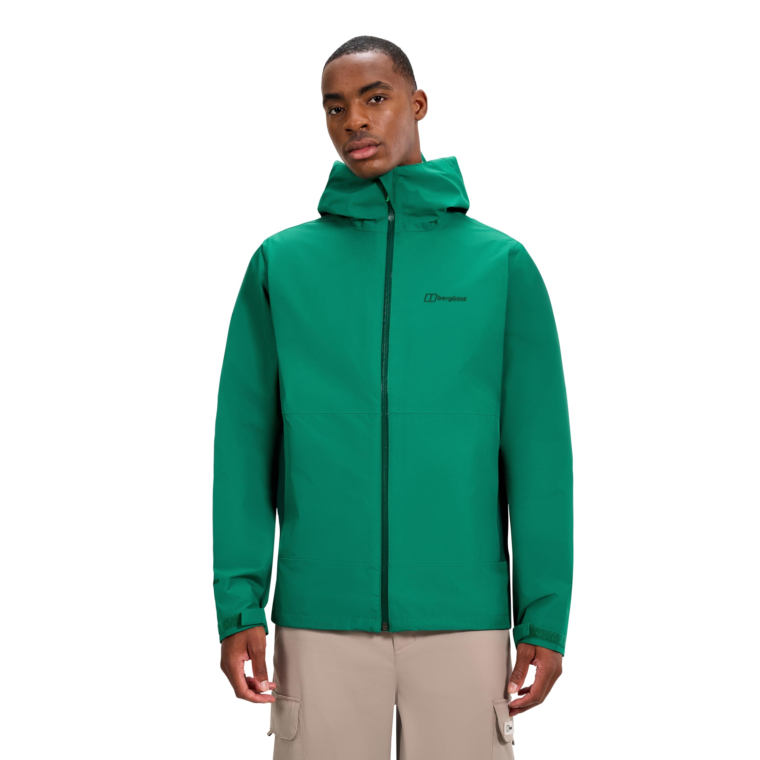 Berghaus Men's Bramblfell Gore-Tex Interactive Jacket | Waterproof | Breathable | Adjustable Hood Waterproof Jacket, Green, 2XL