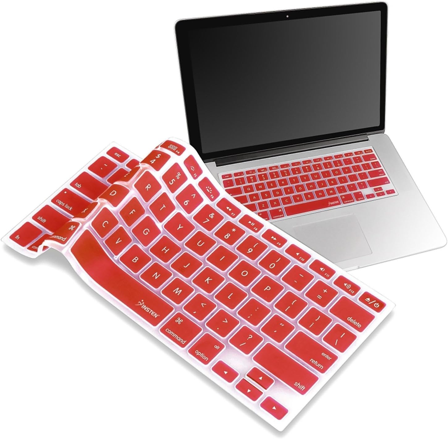 IVEA Keyboard Silicone Cover Skin for New Aluminum Unibody Macbook Pro 13, 15, 17 inches -FIT ALL (RED)