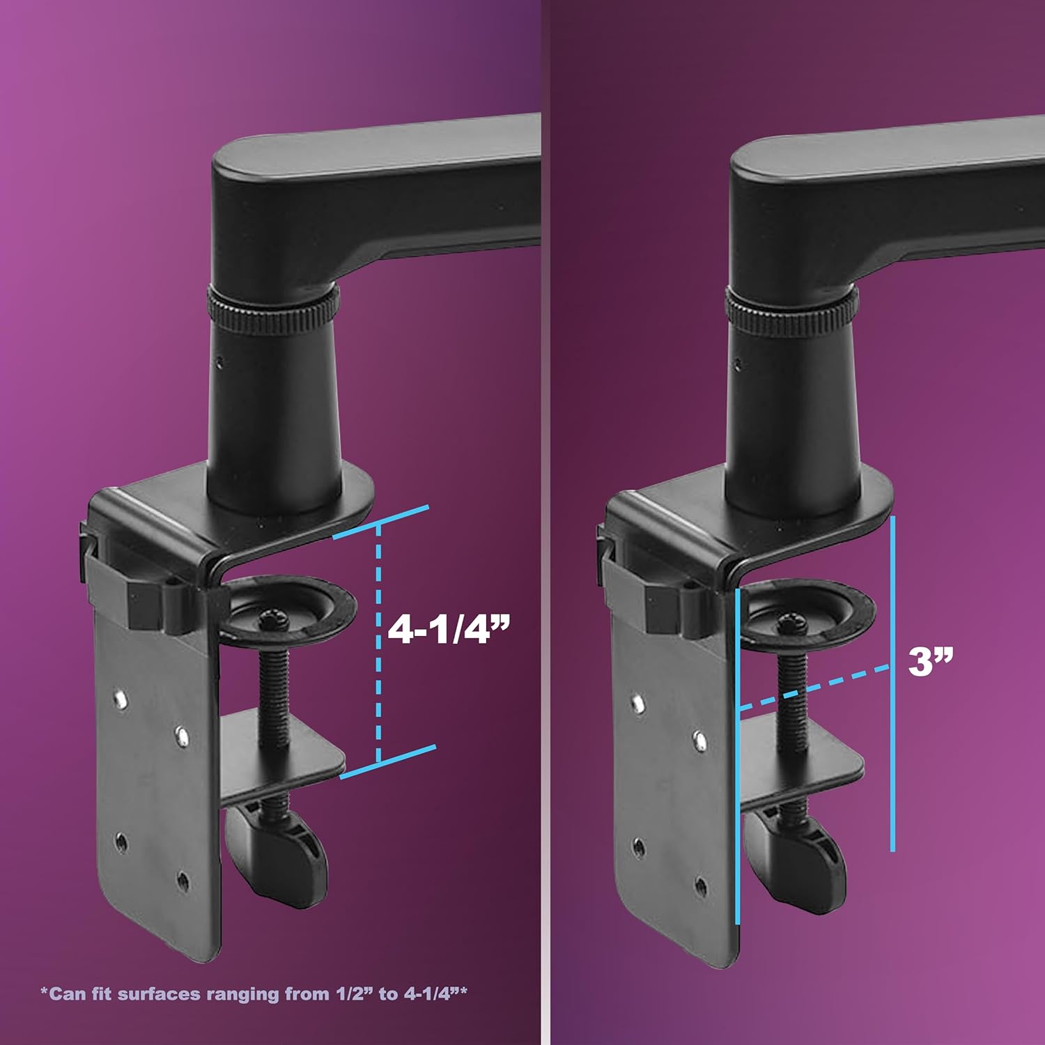 Desktop Boom Microphone/Camera Stand - Adjustable Full Motion Arm for Ultimate Mic and Camera Placement - Compatible with 3/8", 5/8", and 1/4" Mounts