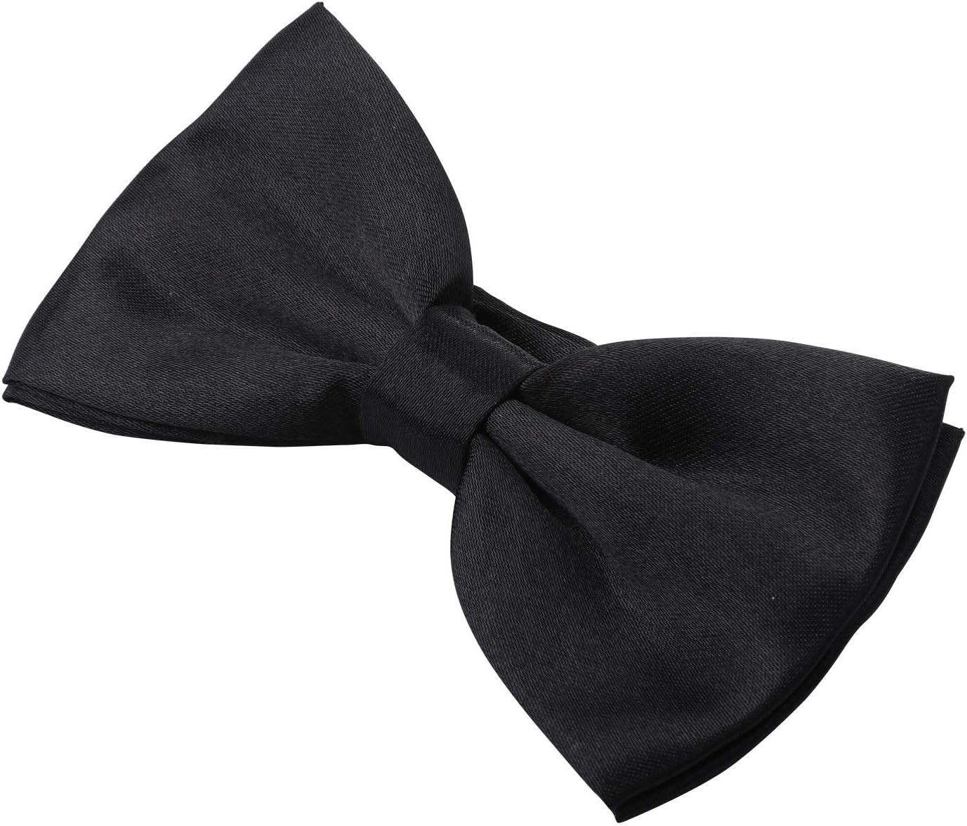 Men's Bow Tie for Wedding Party - Solid Color Adjustable Tuxedo Bowtie Classy Silk Pre Tied Formal Bowties