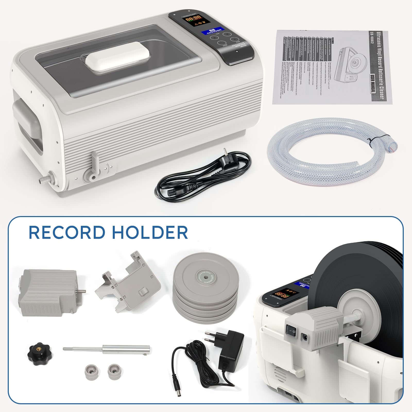 LifeBasis 6L Ultraschall Schallplattenreiniger Record mit Timer & Heizung | Professionelles Ultraschallreinigungsgerät 35kHZ 300W CD-4862 für Chirurgische Instrumente MechanischeTeile Laborgerät