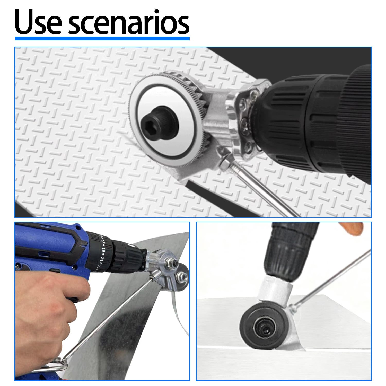 Cisaille à Tôle Électrique, Découpe Tôle sur Visseuse, Coupe-Tôle pour Perceuse | Découpe Tôle Métal pour Fer, Acier, Cuivre, Aluminium