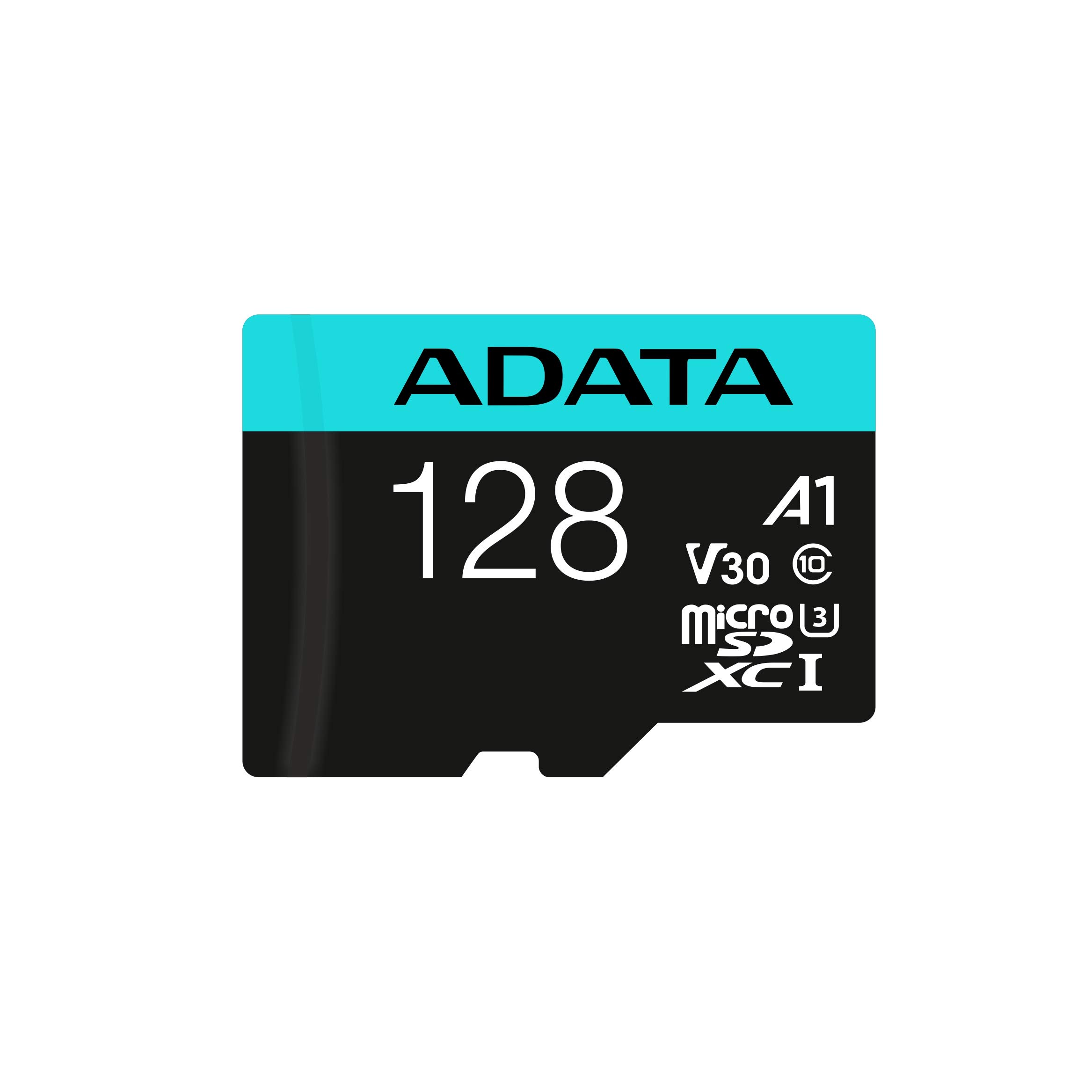 ADATAPremier Pro 128GB MicroSDXC UHS-I U3 V30 Class 10 A2 MircoSD Memory Card with Adapter AUSDX128GUI3V30SA2-RA1