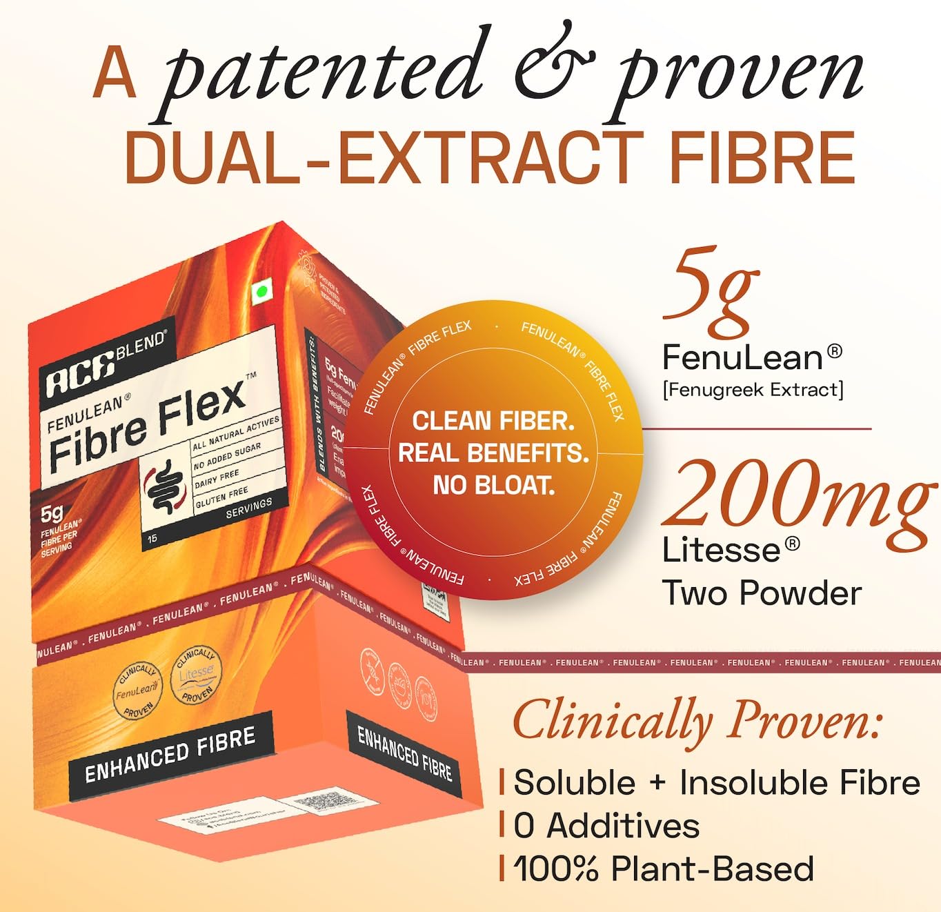 Buy Now Ace Blend Fenulean Fibre Flex | 15 Sachets (Classic)| Natura...