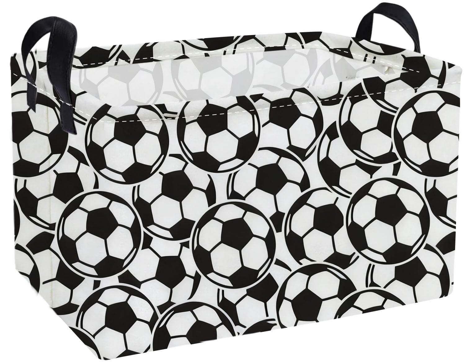 Essme Rectangular Soccer Baskets,Kids Storage Box, Easter Basket for Girls with Handles for Room Decor, Book Bins,Shelf Basket.( Soccer basket)