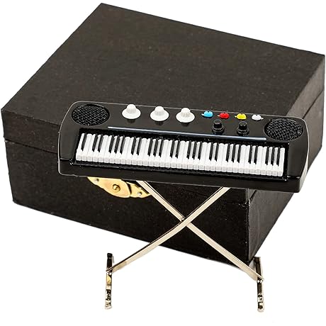 Miniature Electronic Piano Keyboard Dollhouse Christmas Ornament