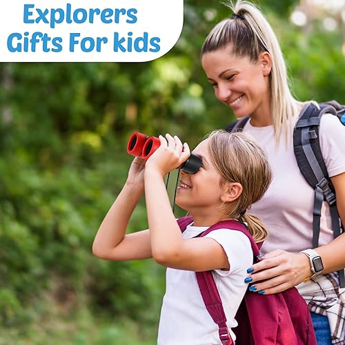 Miniatura 7 de 12 prismáticos para niños, a prueba de golpes, binoculares de aprendizaje educativo, binoculares para niños, prismáticos, plegable, pequeño