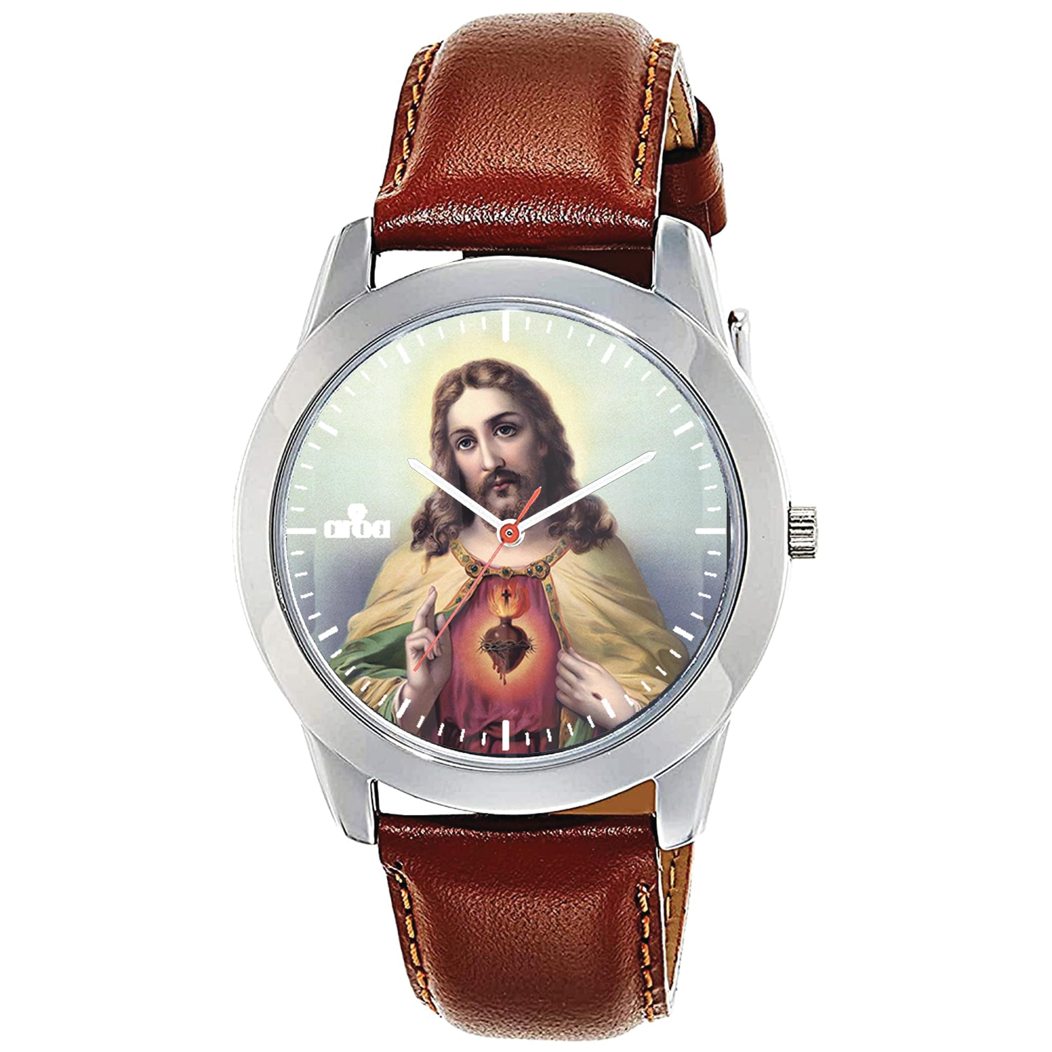 AROA Watch for Men with Sacred Heart of Jesus Divine Blessing Model :714 in Steel Metal Type Brown Strap Analog Watch Blue Dial for Men Stylish Watch for Boys (B0C7GRTBHJ) Amazon Price History, Amazon Price Tracker