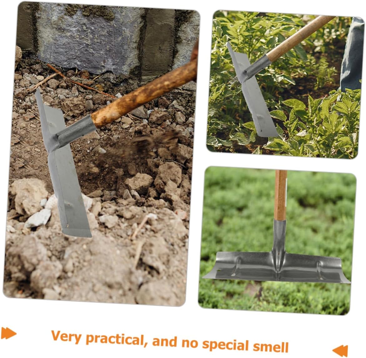 Kisangel Metal Manure Cleaning Rake Head for Poultry and Livestock 2-Piece Multi-Function Scraper Shovel for Easy Dung Removal