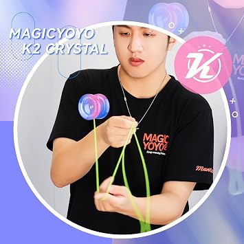 Magicyoyo K2 クリスタルヨーヨー 子供用 初心者向け レスポンシブ ヨーヨー 反応しないヨーヨーベアリング 交換用 プラスチック ヨーヨー プロフェッショナル ヨーヨー12弦 ヨーヨーケース ヨーヨーアクセサリーセット ブルーピンク